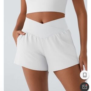 Halara NWT Cross-Waist White Women’s Active Shorts